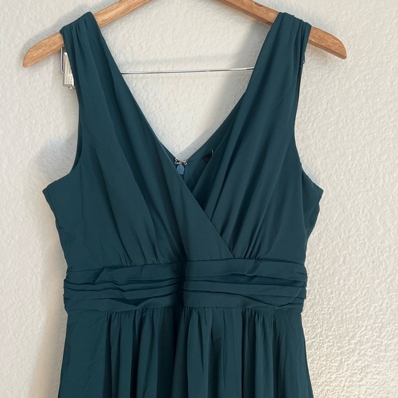 Thoughts of Hue Emerald Green Surplice Maxi Dress - Picture 4 of 7